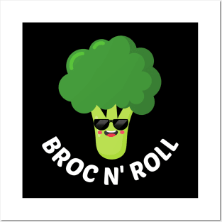 BROC N' ROLL - Cute Broccoli Pun Posters and Art